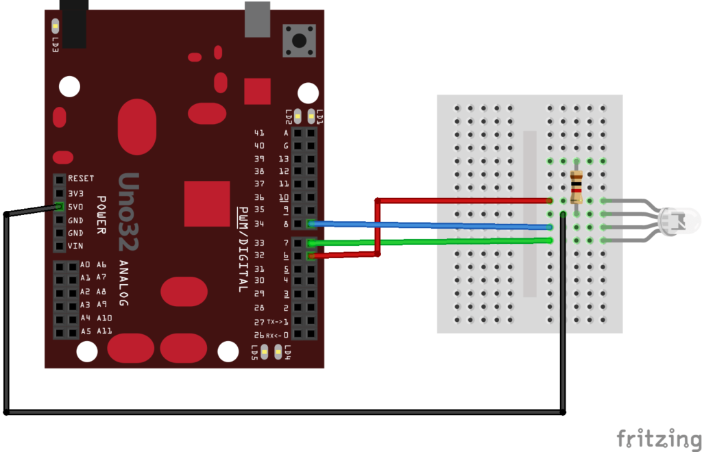 Chipkit RGB breadboard