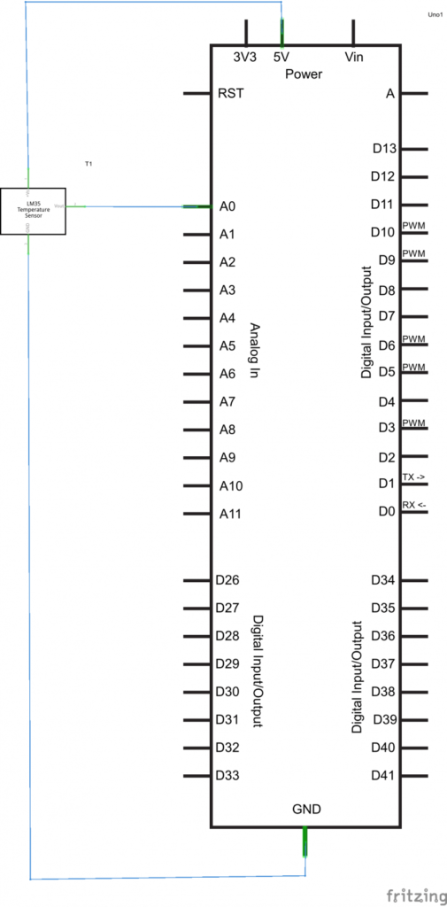 Chipkit Uno and lm35 schematic