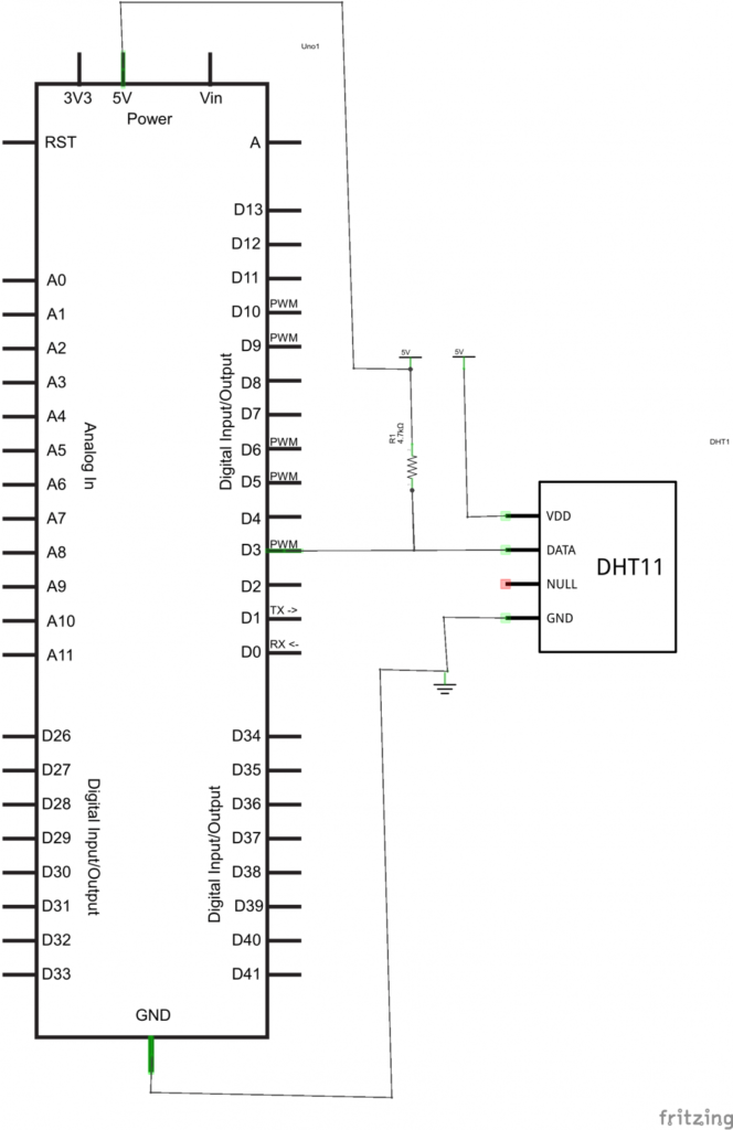 Chipkit and dht11 schematic