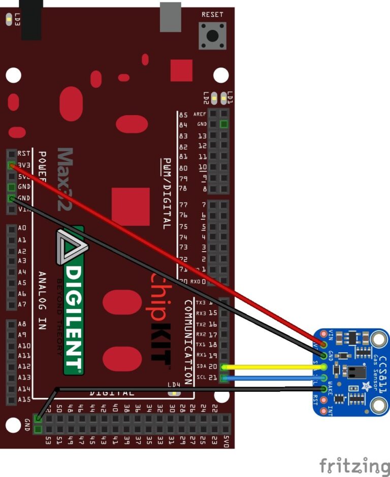 CCS811 digital gas sensor and Chipkit example | PIC learning